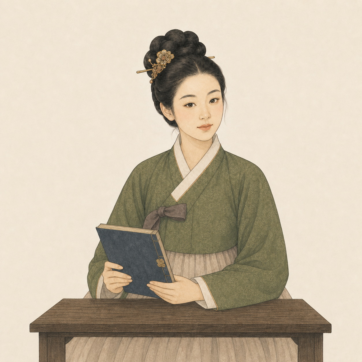 The Saju Voyage practitioner holding out a bound reading, offering it to you